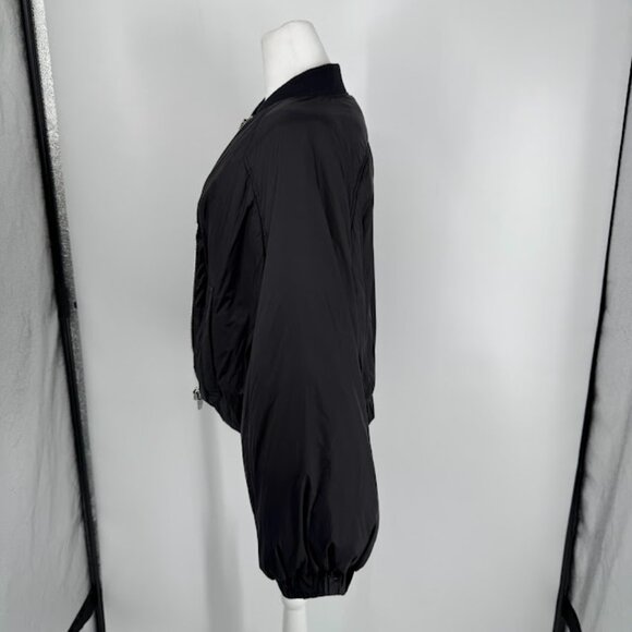 Zara Black Oversized Balloon Sleeve Bomber Jacket Size XS-S - Picture 7 of 11